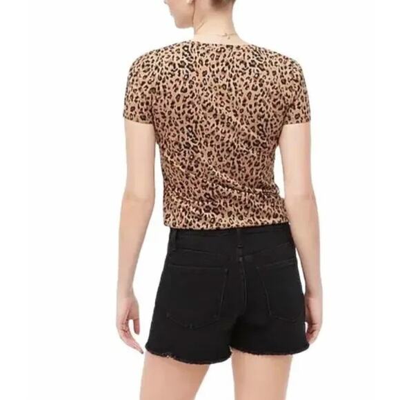 J. Crew Factory High Rise 3” Black Denim Shorts Button Fly Raw Hem Size 29 - Picture 2 of 7